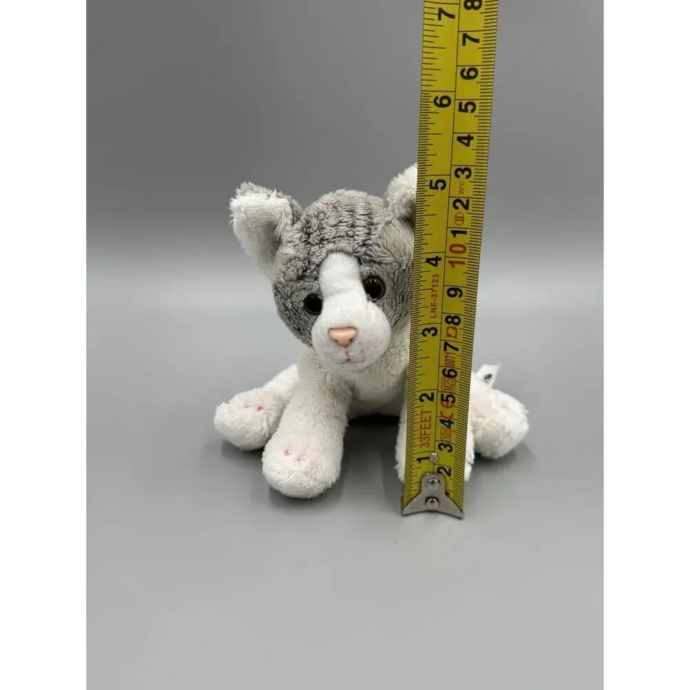 GIFFA Gray White Striped Tabby Cat Plush Small 5 Inch Stuffed Animal